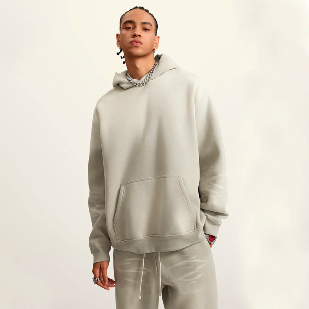 Camel Washed Dyed Fleece Hoodie