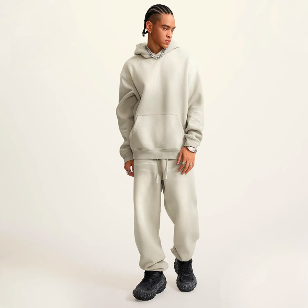 Camel Washed Dyed Fleece Hoodie