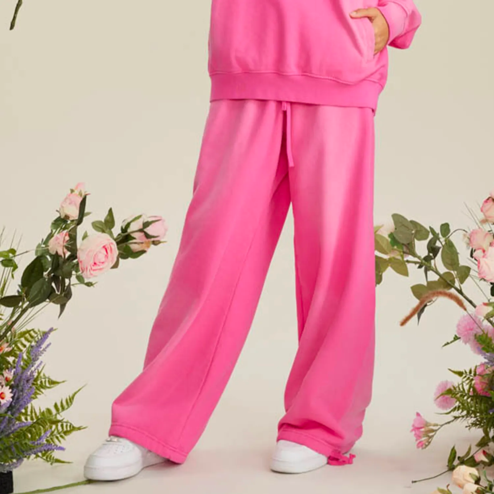 Pink Washed Dyed Fleece Joggers