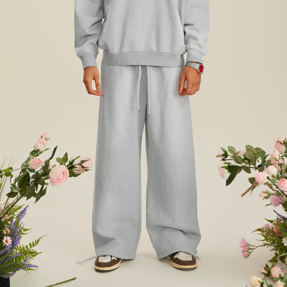 Grey Washed Dyed Fleece Joggers