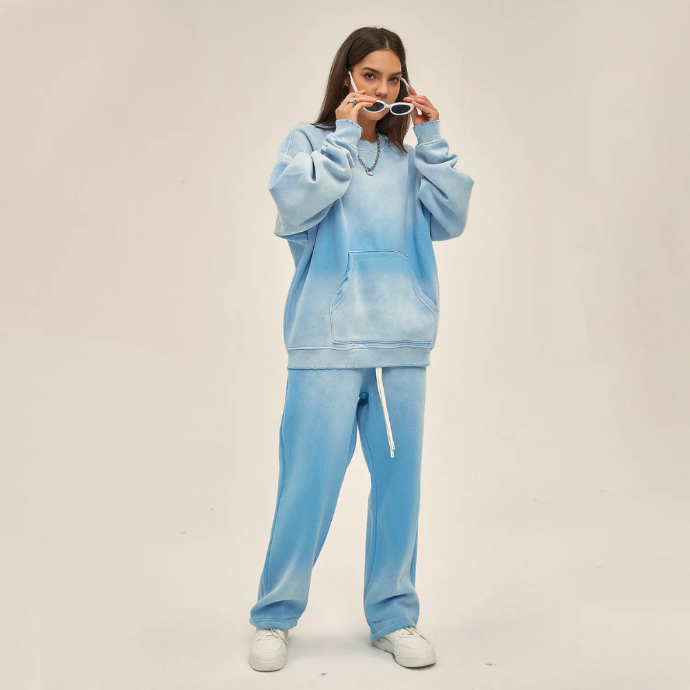 Sky Blue Colored Washed Effect Pants