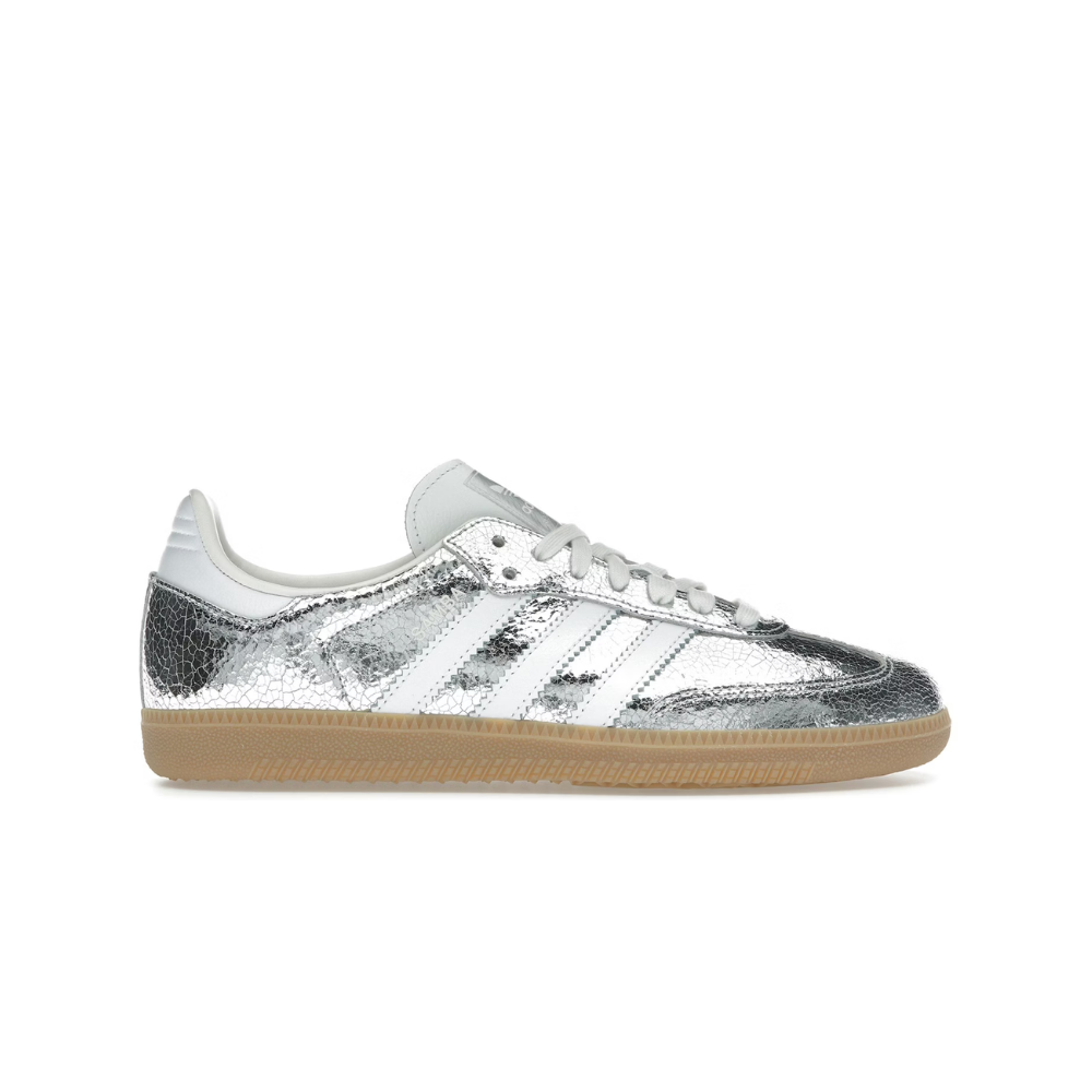 Adidas Samba Silver Metallic Cracked Leather