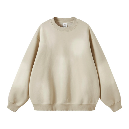 Camel Washed Dyed Fleece Sweater