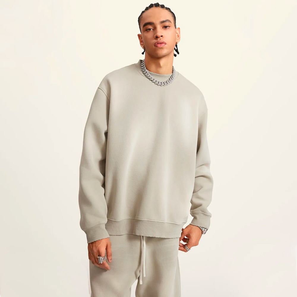 Camel Washed Dyed Fleece Sweater