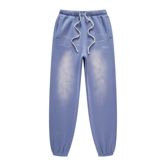 Pastellblue Washed Dyed Fleece Joggers