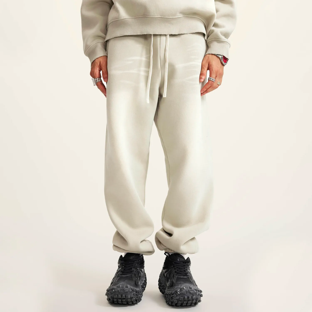 Camel Washed Dyed Fleece Joggers