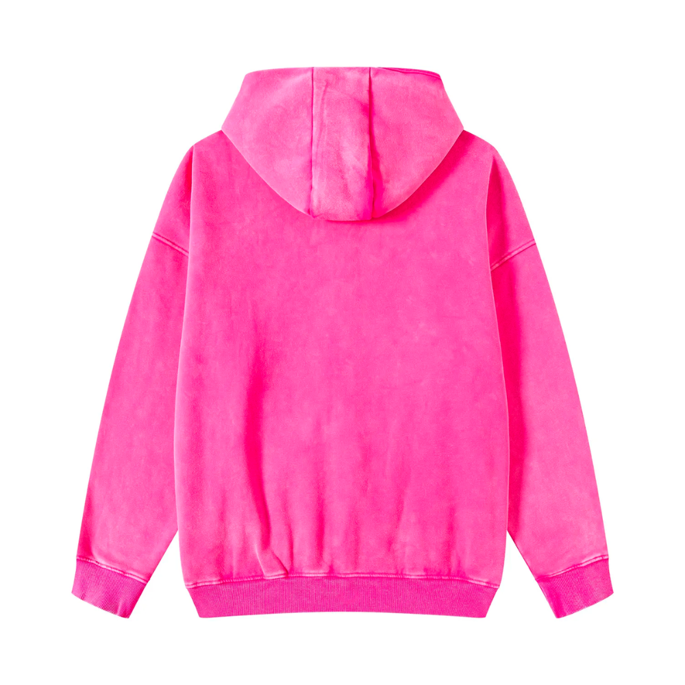 Rose Washed Zip Fleece Hoodie