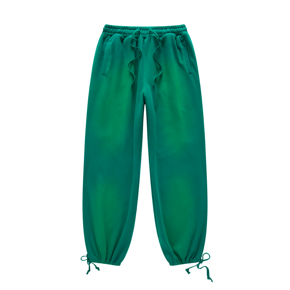 Green Washed Dyed Fleece Joggers