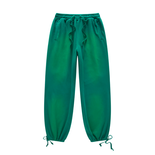 Green Washed Dyed Fleece Joggers