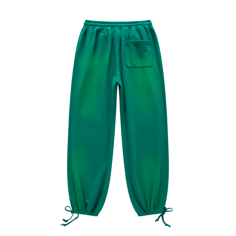 Green Washed Dyed Fleece Joggers