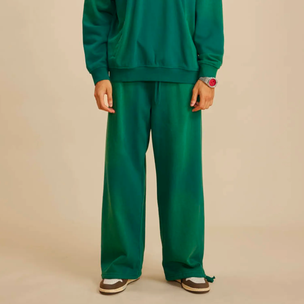 Green Washed Dyed Fleece Joggers