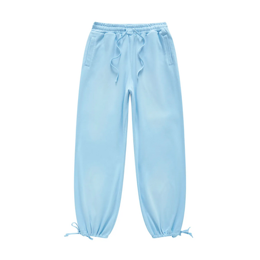 Sky Blue Washed Dyed Fleece Joggers