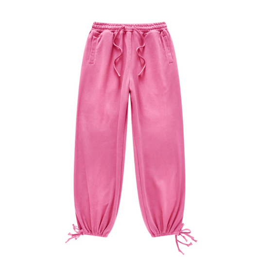 Pink Washed Dyed Fleece Joggers