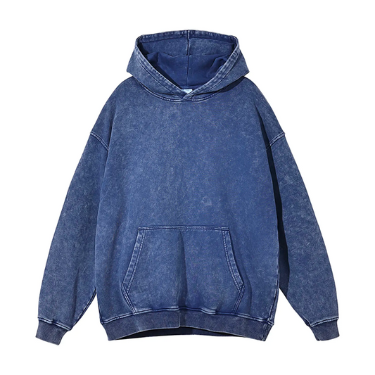 Blue Snow Wash Hoodie