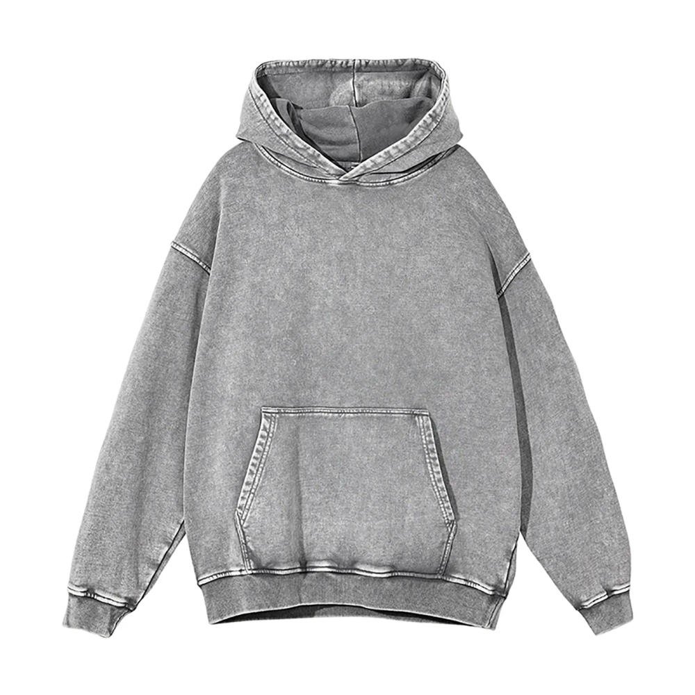 Grey Snow Wash Hoodie