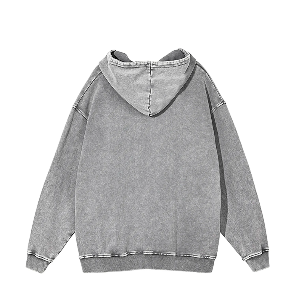 Grey Snow Wash Hoodie