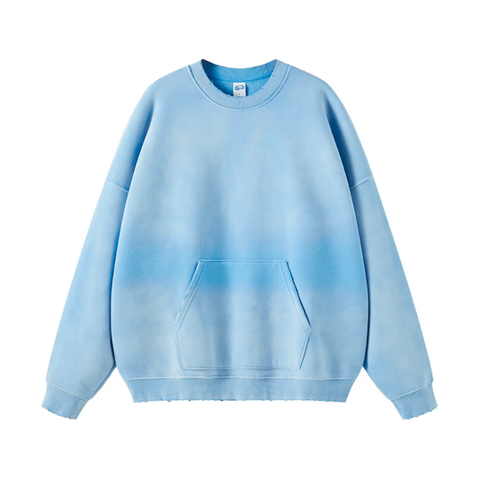 Sky Blue Gradient Washed Effect Sweater