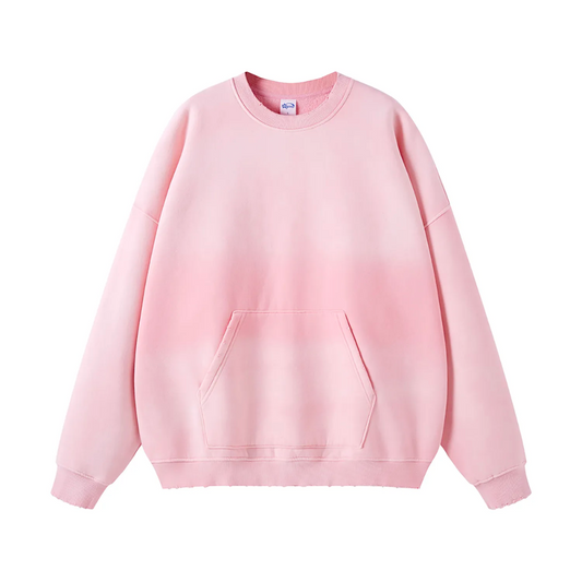 Light Pink Gradient Washed Effect Sweater