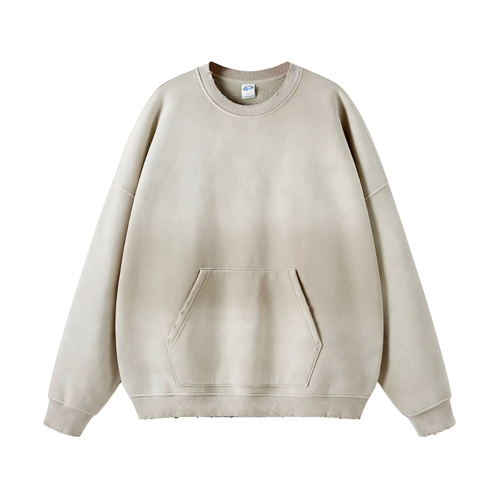 Beige Gradient Washed Effect Sweater