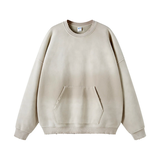 Beige Gradient Washed Effect Sweater