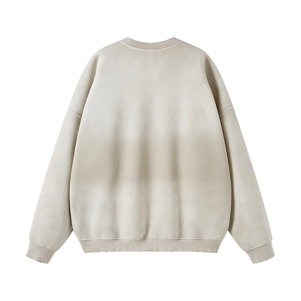 Beige Gradient Washed Effect Sweater