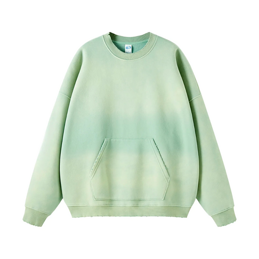 Light Green Gradient Washed Effect Sweater
