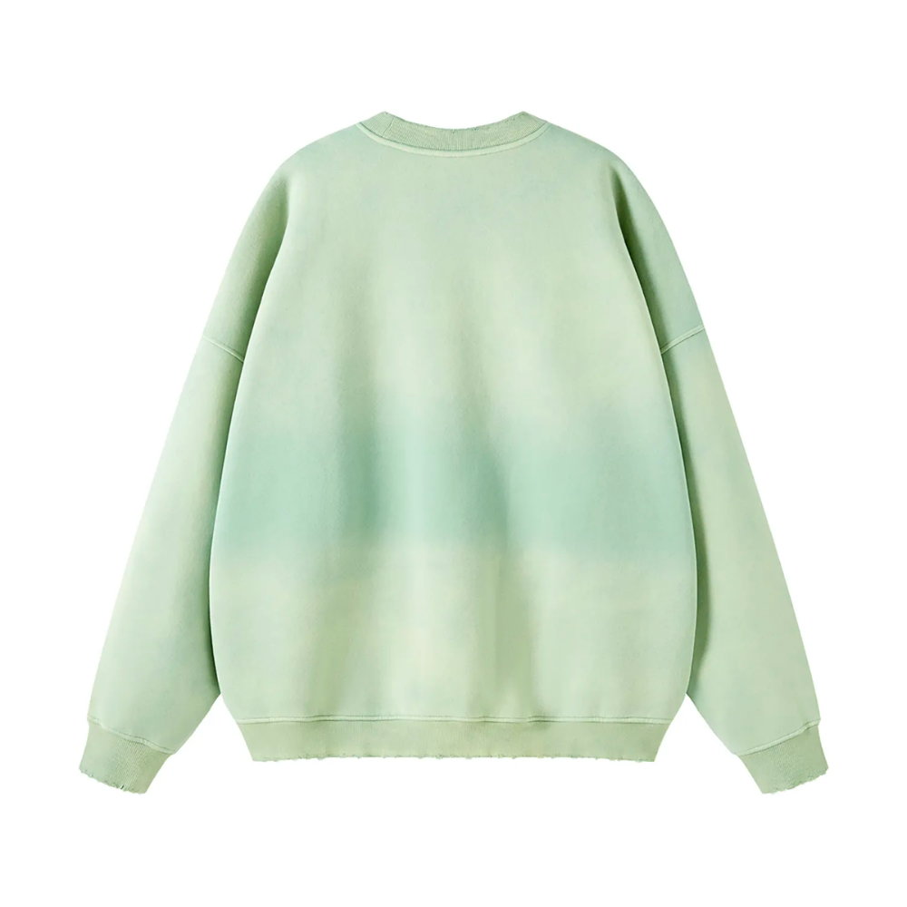 Light Green Gradient Washed Effect Sweater