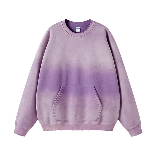 Purple Gradient Washed Effect Sweater