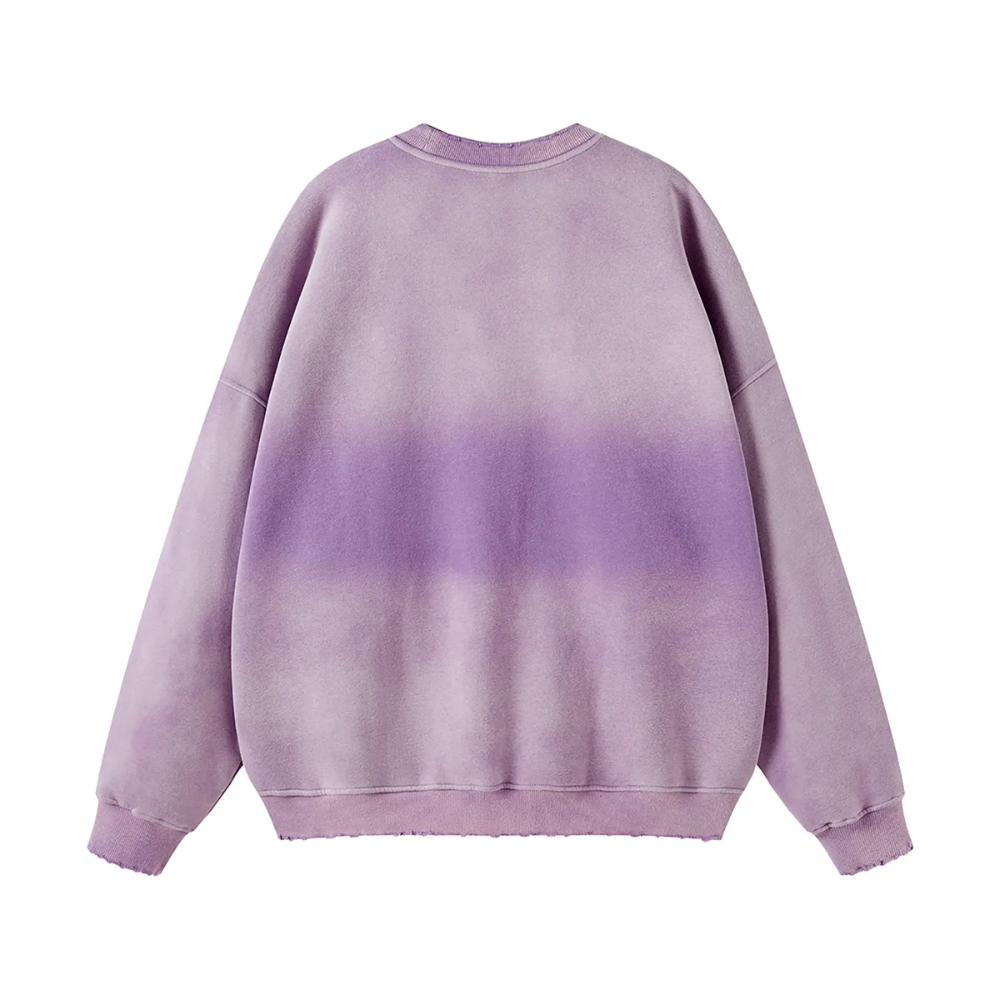 Purple Gradient Washed Effect Sweater