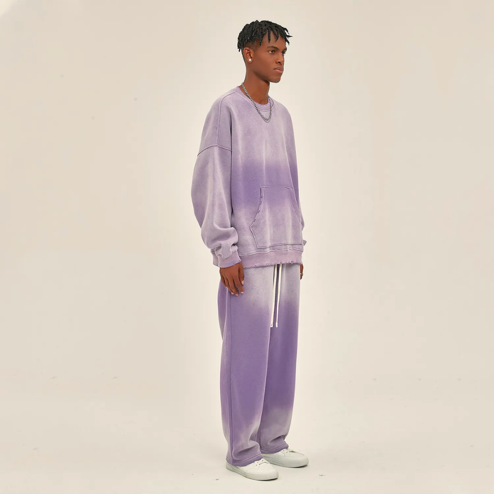 Purple Gradient Washed Effect Sweater