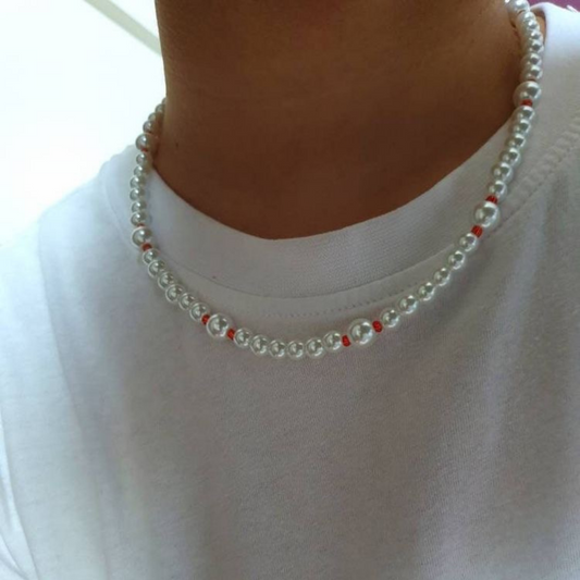 Necklace White/Red