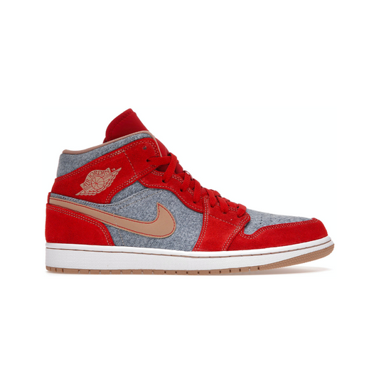 Jordan 1 Mid Denim Red