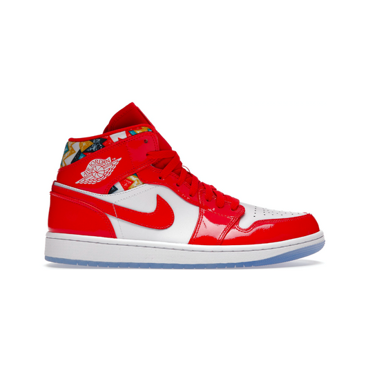 Jordan 1 Mid Barcelona Red Patent