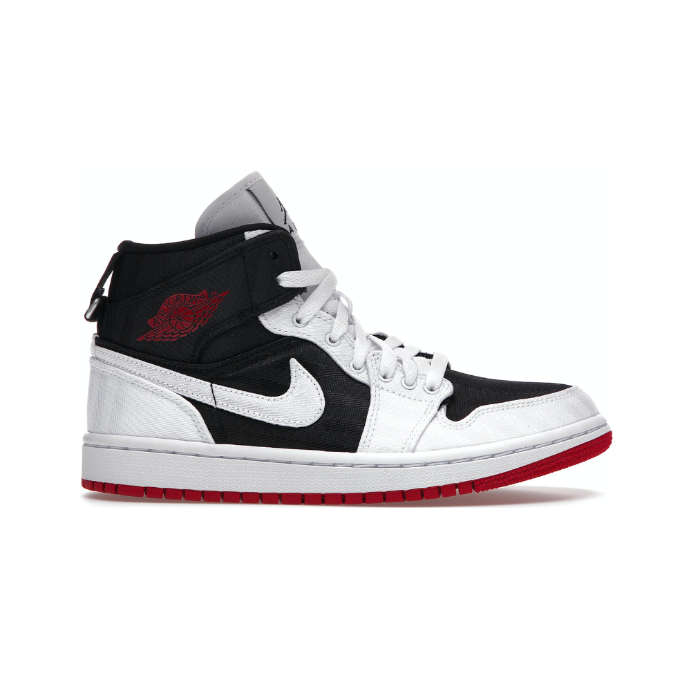 Jordan 1 Mid Canvas White Black Gym Red